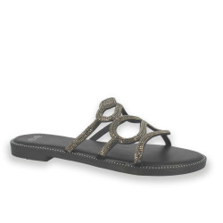 SANDALIA PLANA STRASS BLACK 