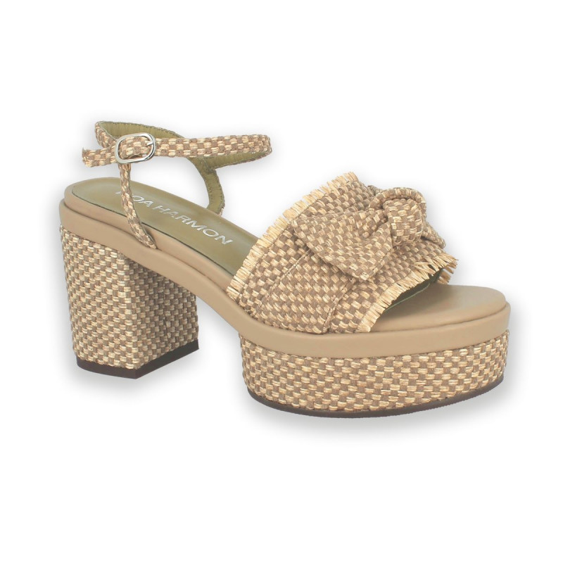 SANDALIA CASUAL PALA TALON MUJER TAUPE OSCURO