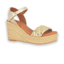 SANDALIA CUÑA ORO