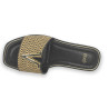 SANDALIA PLANA RAFFIA BLACK BEIGE 